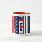 US-Flaggenstars & Streifen Custom Two-Tone Tasse (Zentrum)