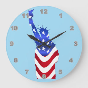 US-Flaggenstatue Liberty Acrylic Wall Clock Große Wanduhr