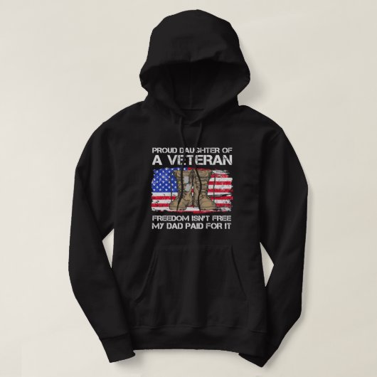 US-Flaggenstolz-Tochter eines erfahrenen US-Militä Hoodie (Design vorne)