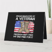 US-Flaggenstolz-Tochter eines erfahrenen US-Militä Karte (Rückseite)