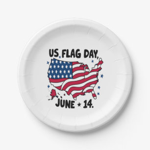 US-Flaggentag Amerikas 250. Geburtstag - US-Flagge Pappteller