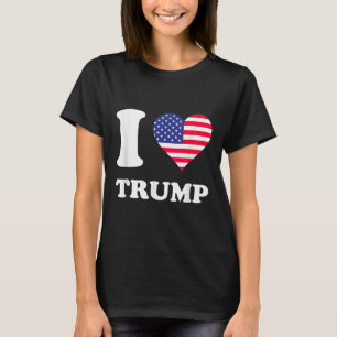 US Flags Herz I Liebe Trump T-Shirt