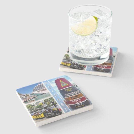 US Florida - Key West - South most Point Buoy - Steinuntersetzer (Seitenansicht)