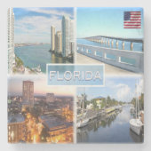 US Florida - Mouth of Miami River at Brickell Key Steinuntersetzer (Vorderseite)