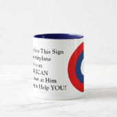 US-Fluglinienverkehr-warnende Broschüre Tasse (Zentrum)