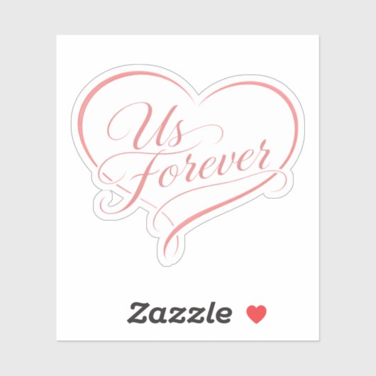 Us Forever Heart Typography Sticker (Blatt)
