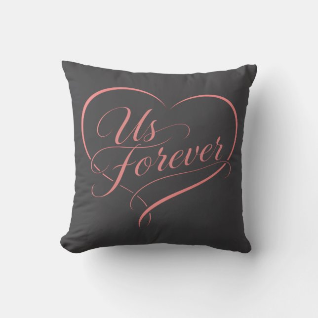 Us Forever Romantic Heart Pillow Kissen (Vorderseite)