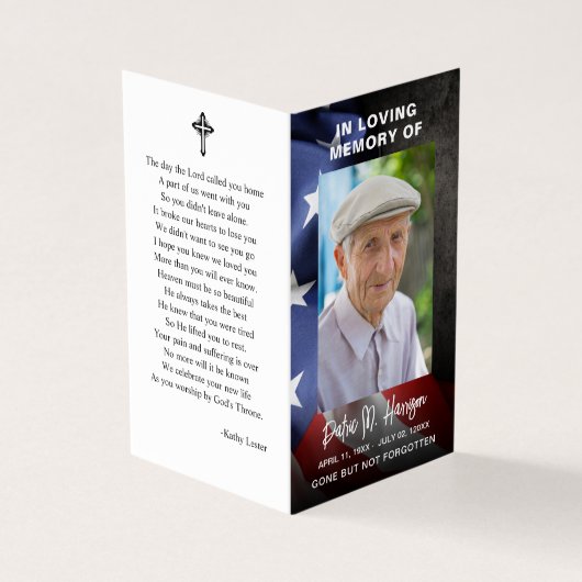 US-Foto zur Beerdigung von Fahnen: Gedeckte Gebets (Vorderseite)