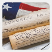 US Founding Documents Quadratischer Aufkleber (Vorderseite)