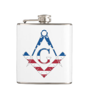 US Freemasonic Symbol Flachmann