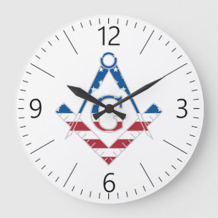US Freemasonic Symbol Große Wanduhr