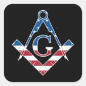 US Freemasonic Symbol Quadratischer Aufkleber (Vorderseite)