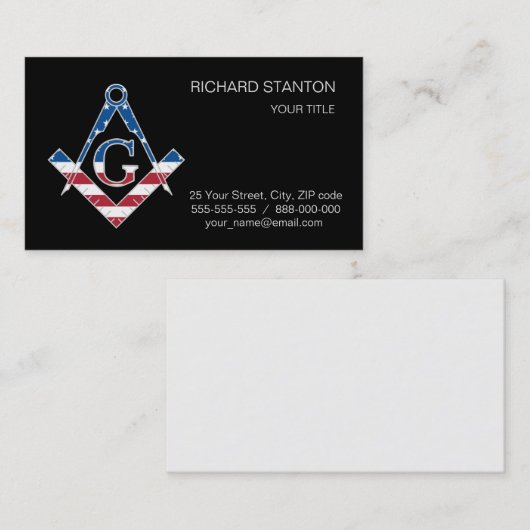 US Freemasonic Symbol Visitenkarte (Vorne/Hinten)