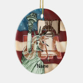 US-Freiheitsflagge Keramik Ornament (Rechts)