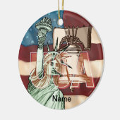 US-Freiheitsflagge Keramik Ornament (Links)