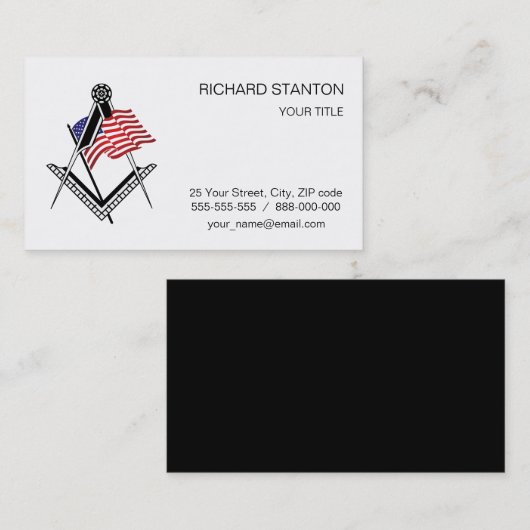 US-Freimaurersymbol Visitenkarte (Vorne/Hinten)