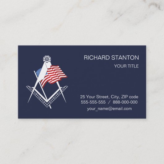 US-Freimaurersymbol Visitenkarte (Vorderseite)