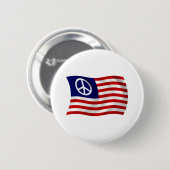 US-Friedenszeichen-Flagge Knopf Button (Vorne & Hinten)