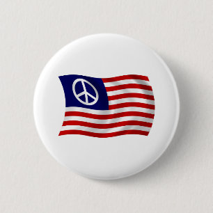 US-Friedenszeichen-Flagge Knopf Button