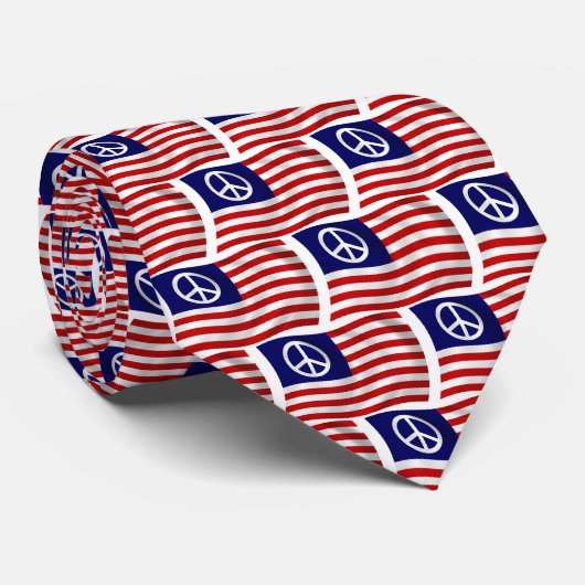 US-Friedenszeichen-Flagge Krawatte (Gerollt)