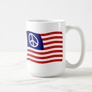US-Friedenszeichen-Flaggen-Tasse Kaffeetasse