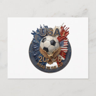 US-Fußball-Fan-Kunst   Illustration   2026 Postkarte