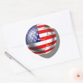 US-Fußballmannschaft Fans von US Flagge-Fahnenball Runder Aufkleber (Umschlag)