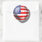 US-Fußballmannschaft Fans von US Flagge-Fahnenball Runder Aufkleber (Tasche)