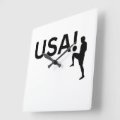 US-Fußballspieler Quadratische Wanduhr (Winkel)