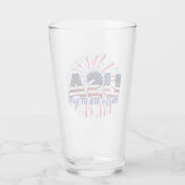 US-Glitzer mit Textflagge Feuerwerk am 4. Juli Glas (Rückseite)