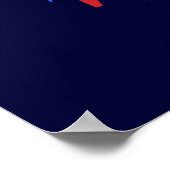 US-Glitzer mit Textflagge Feuerwerk am 4. Juli Poster (Ecke)