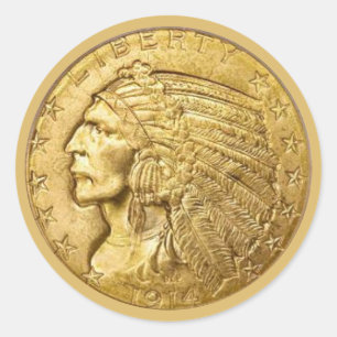 US-Goldstück Runder Aufkleber
