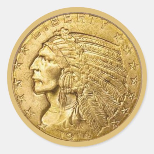 US-Goldstück Runder Aufkleber (Vorderseite)