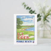 US-Golf geöffnet 2019 Kieselstrand Postkarte (Stehend Vorderseite)