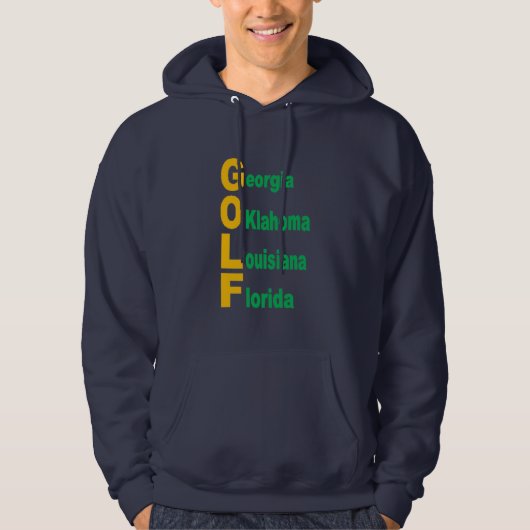 US-GOLF-Mann-Blau-Kapuzenpulli Hoodie (Vorderseite)