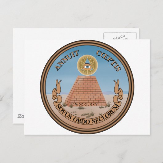 US Great Siegel Obverse (Umkehrseite) Postkarte (Vorne/Hinten)