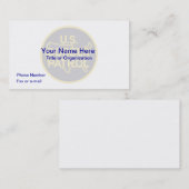 US-Grenzschutzkarte Visitenkarte (Vorne/Hinten)