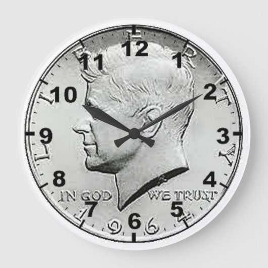 "US Half Dollar Coin" design wall clocks Große Wanduhr (Vorderseite)