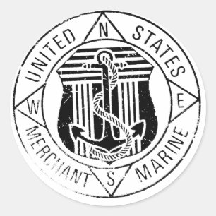 US-Handelsmarine von: David Lee Runder Aufkleber