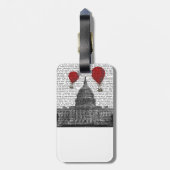 US-Hauptstadt Gebäude und Red Hot Air Balloons Gepäckanhänger (Rückseite vertikal)