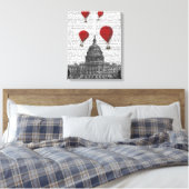 US-Hauptstadt Gebäude und Red Hot Air Balloons Leinwanddruck (Insitu (Schlafzimmer))