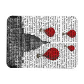 US-Hauptstadt Gebäude und Red Hot Air Balloons Magnet (Horizontal)