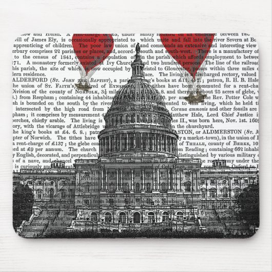 US-Hauptstadt Gebäude und Red Hot Air Balloons Mousepad (Vorne)