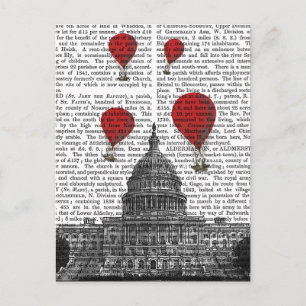 US-Hauptstadt Gebäude und Red Hot Air Balloons Postkarte