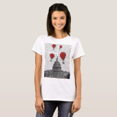 US-Hauptstadt Gebäude und Red Hot Air Balloons T-Shirt (Vorne ganz)