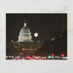 US-Hauptstadt Gebäude Vollmond Postkarte