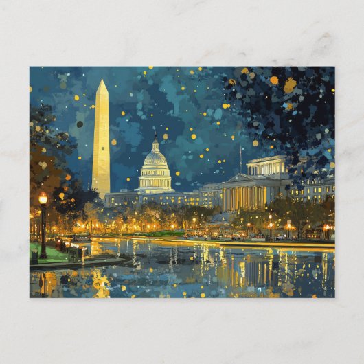 US Hauptstadt Hill Weihnachtspostkarte Postkarte (Vorderseite)