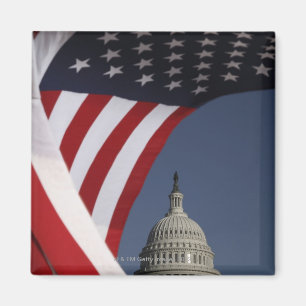 US-Hauptstadt mit amerikanischer Flagge Magnet