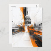 US-Hauptstadt Washington DC Illustrationskarte Postkarte (Vorne/Hinten)