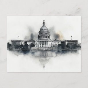 US-Hauptstadt Washington DC Postcard Black and Whi Feiertagspostkarte